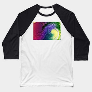 Colourful Spiral Wave Abstract Pattern Baseball T-Shirt